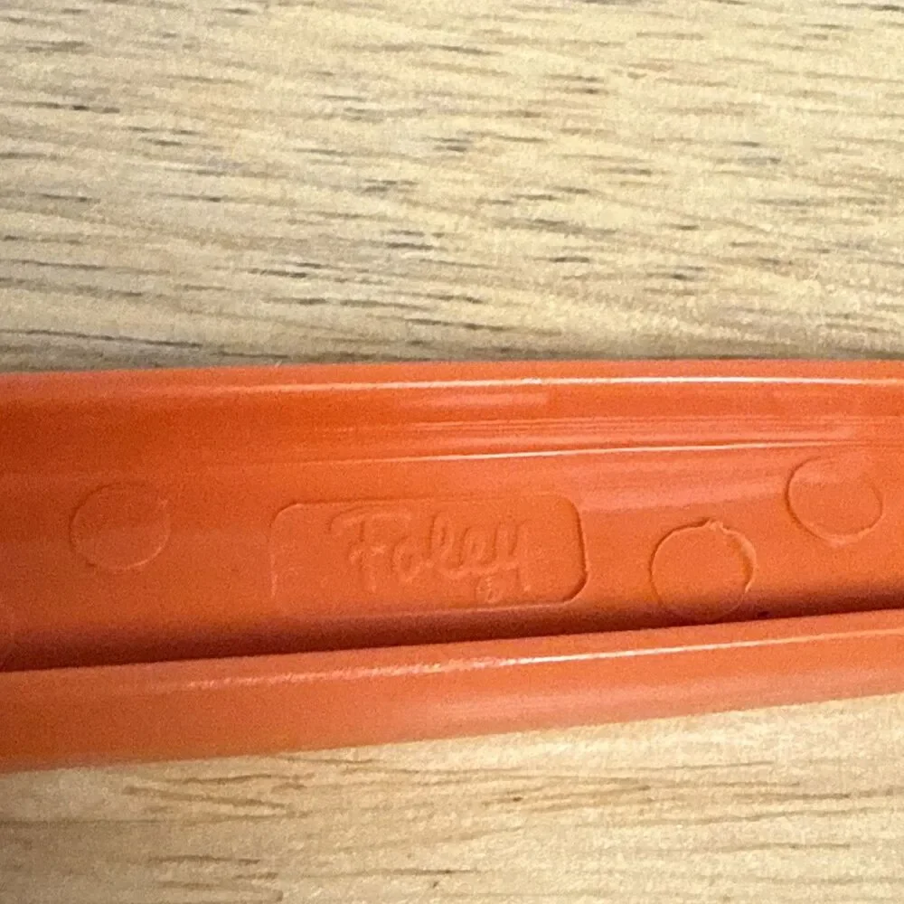 Vintage Nylon Slotted Spoon Heat Resistant Bright Orange Foley 11”